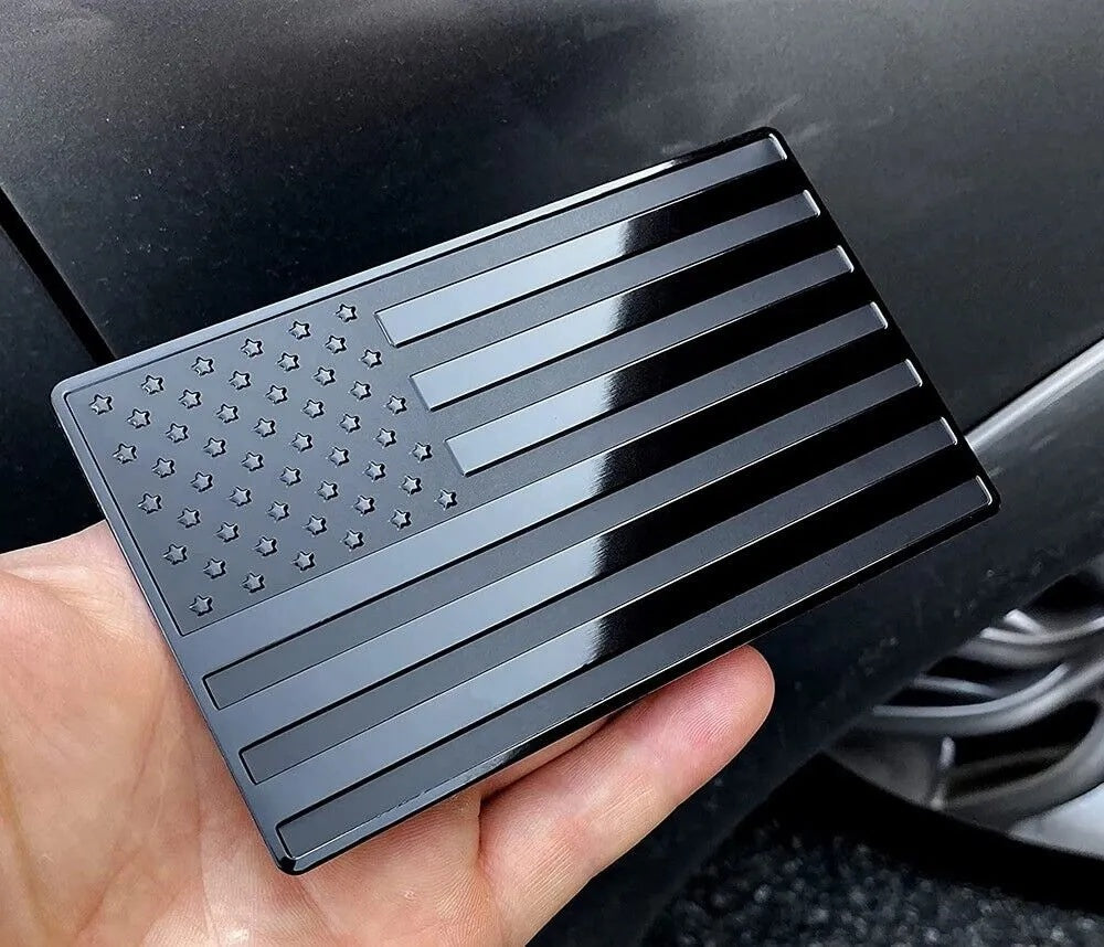 2PCS American Flag Car Emblem – Black Edition