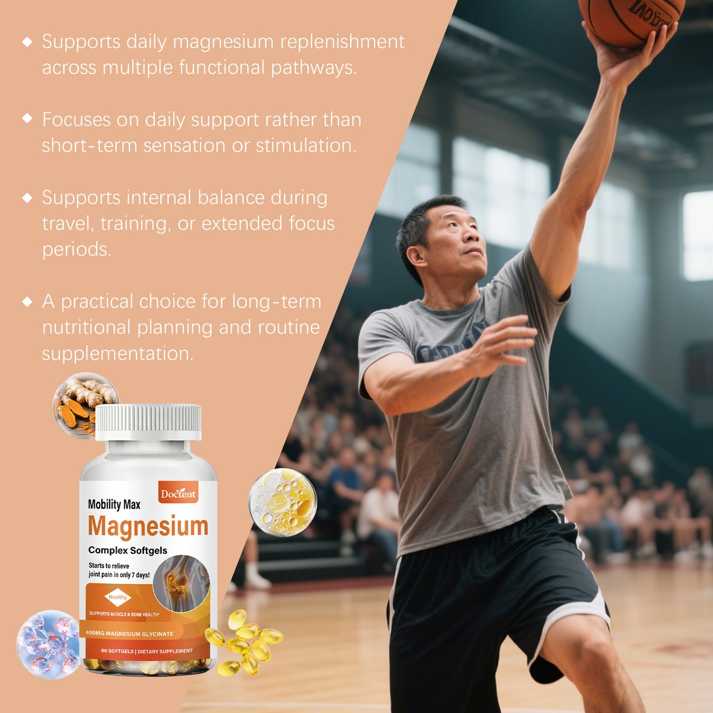 Triple Magnesium Joint Health Support Softgels – Strength, Flexibility & Daily Wellness