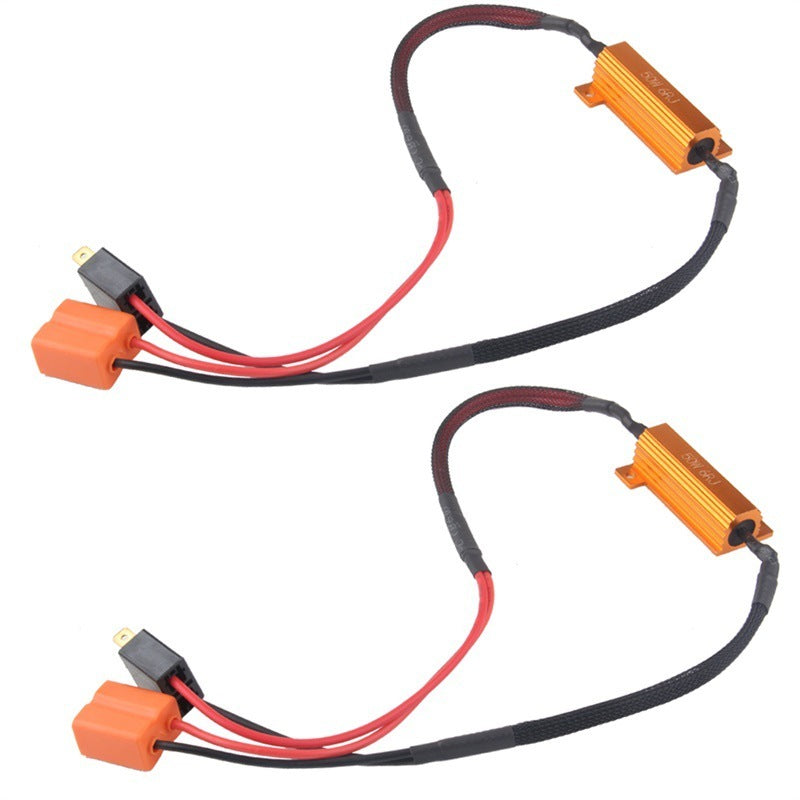 H7/HB4/H8/H11 9006 HID Decoder – Anti-Flicker Resistor Wiring Harness for LED & HID Headlights