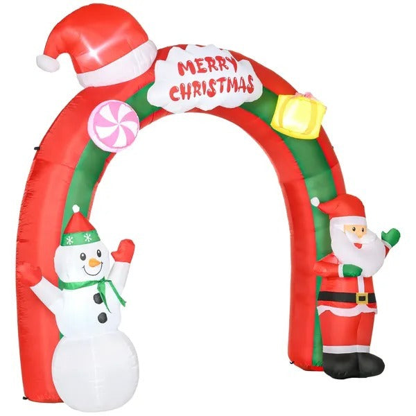 Santa & Snowy Welcome Gate  Decoration With LED Lights