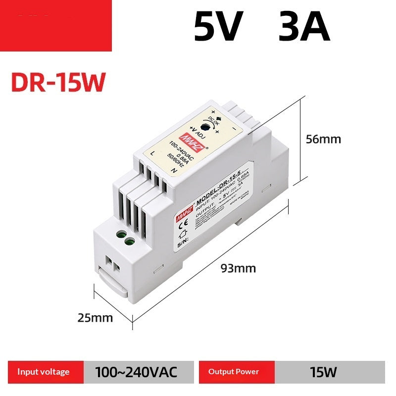 AC 220V to DC 5V/12V/24V Rail-Mount Power Supply for Industrial Use