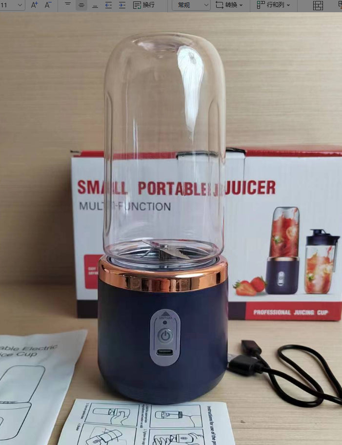 6-Blade Portable Blender – USB Rechargeable Mini Juicer & Smoothie Maker