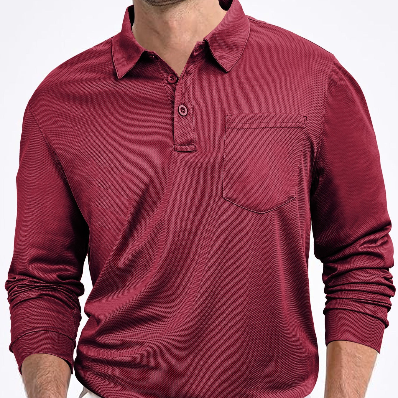 Men’s Casual Loose Fit Long Sleeve Shirt – Solid Color Everyday Top