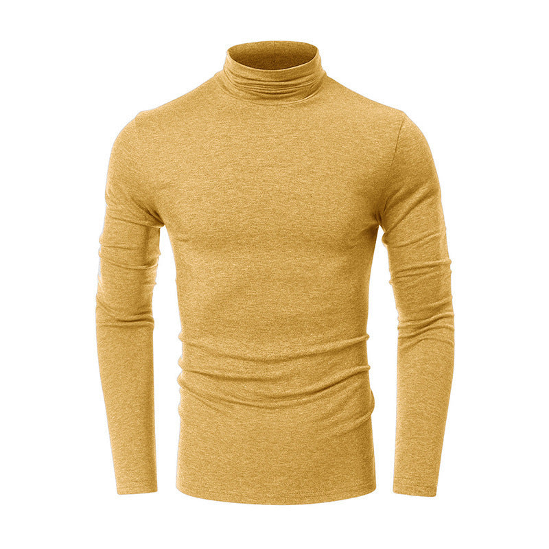 Men’s Turtleneck Long Sleeve T-Shirt – European & American Style Casual Top
