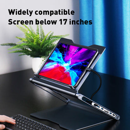 All-in-One Laptop Stand & 8-Port Docking Hub for Workstations