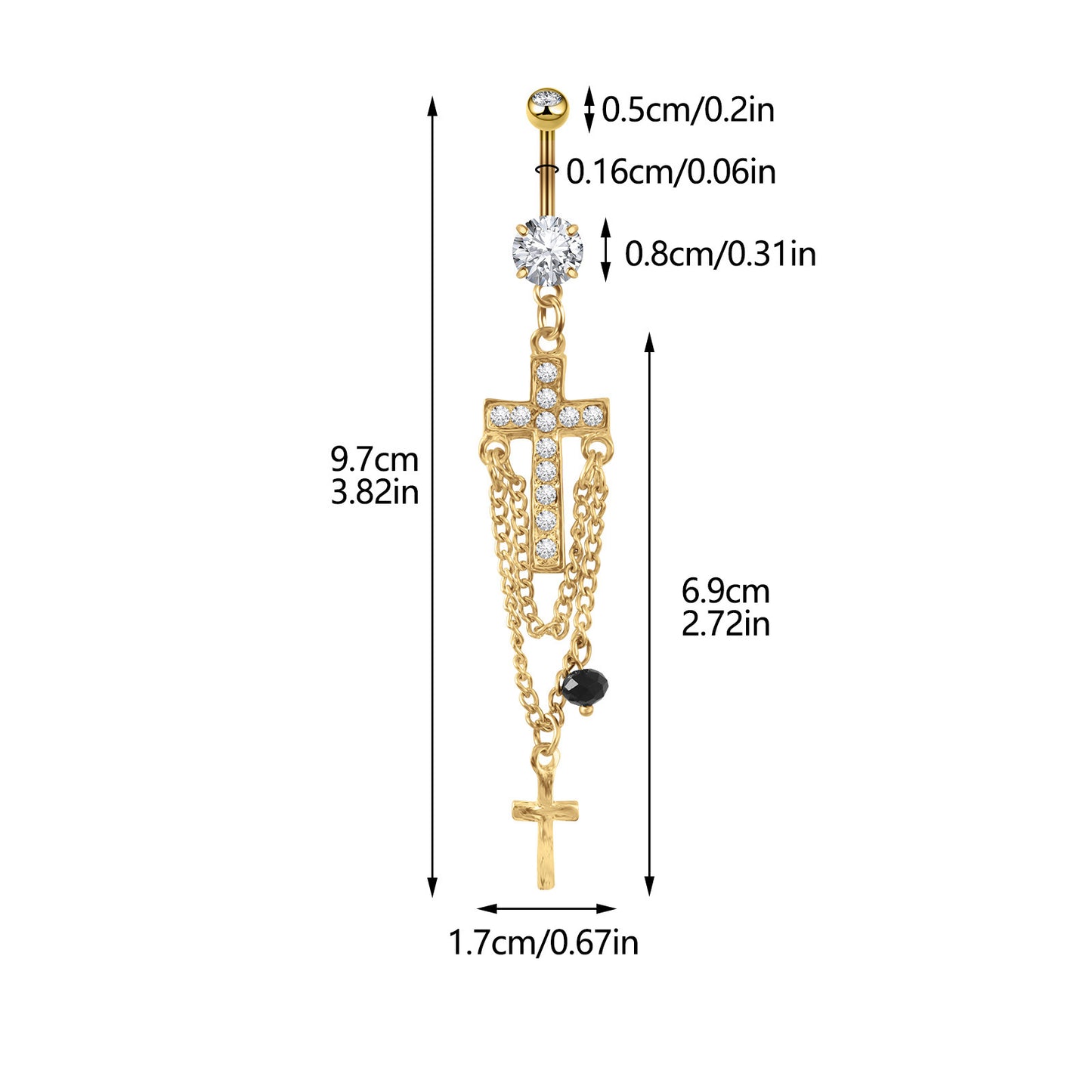 Niche Edge Navel Piercing – Stylish Belly Button Ring Jewelry for Women