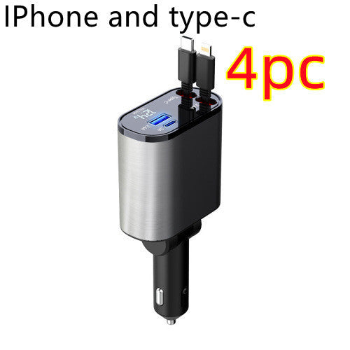 TurboCharge 100W Metal Car Charger – Super Fast USB & Type-C Cigarette Lighter Adapter