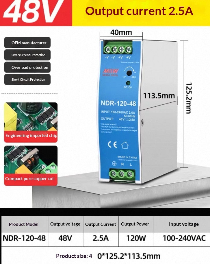 NDR Series Catheter Power Supply – Compact DC Transformer for Industrial Equipment