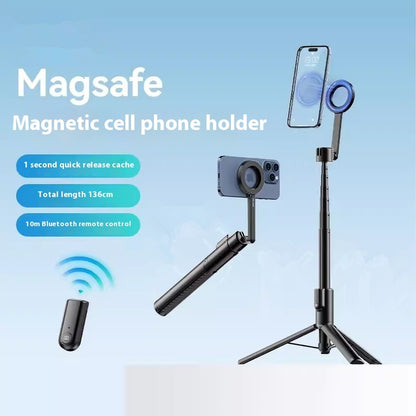 MagSafe Magnetic Selfie Stick Tripod – Outdoor Foldable Phone Stand with Strong Magnetic Hold