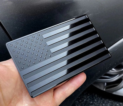2PCS American Flag Car Emblem – Black Edition