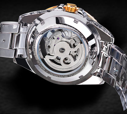 Forsining Skeleton Carved Tourbillon-Style Mechanical Watch – Luxury Men’s Automatic Wristwatch