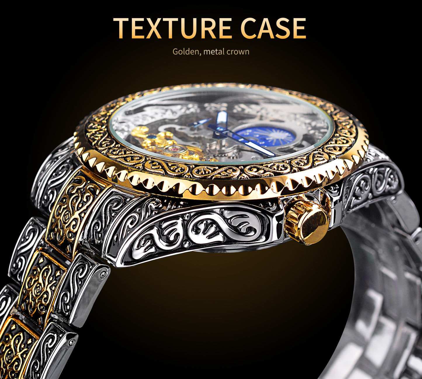 Forsining Skeleton Carved Tourbillon-Style Mechanical Watch – Luxury Men’s Automatic Wristwatch