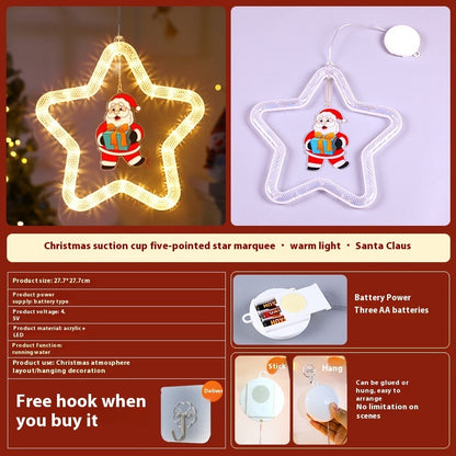 LED Christmas Star Pendant – Holiday Window & Door Hanging Light Decoration