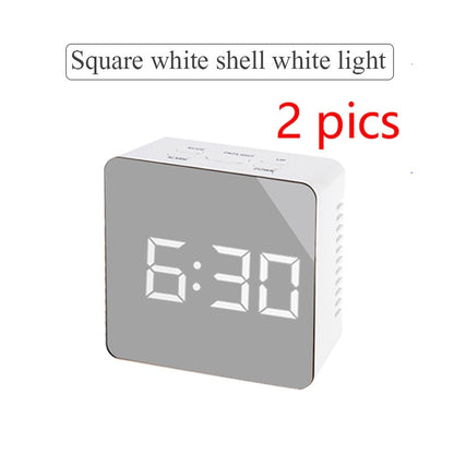 ✨ Modern LED Mirror Digital Clock with Temperature Display & Alarm — Smart Night Mode