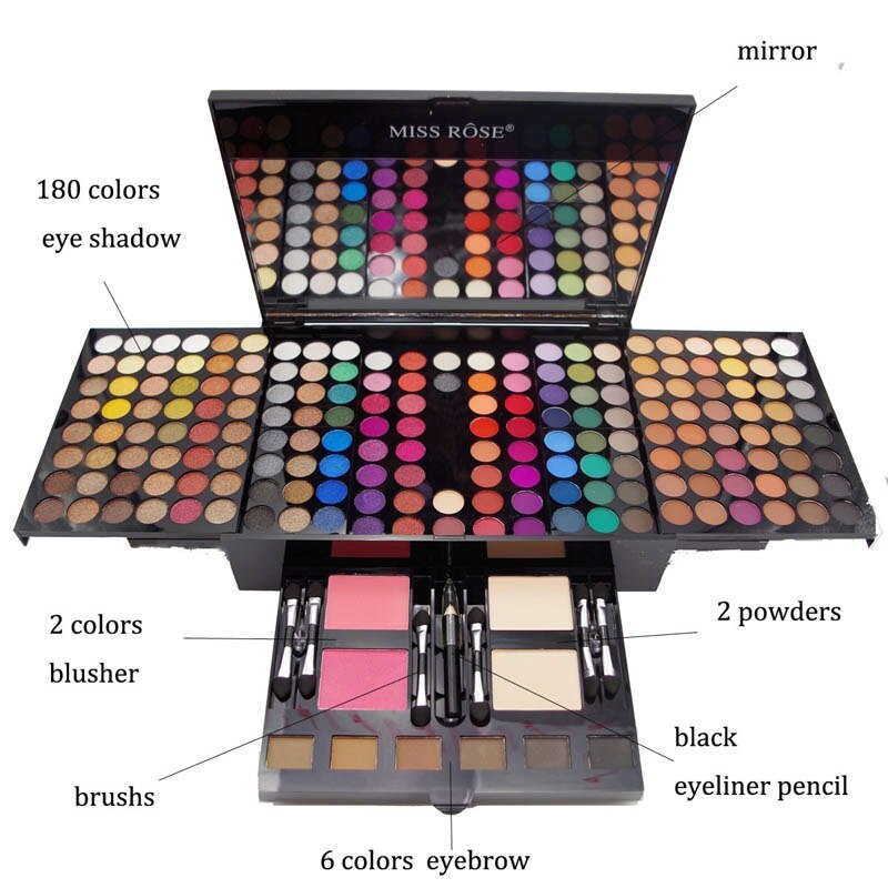 180-Color Piano-Shaped Eyeshadow & Blush Palette – Personalized Multi-Layer Makeup Box for Professional Glam