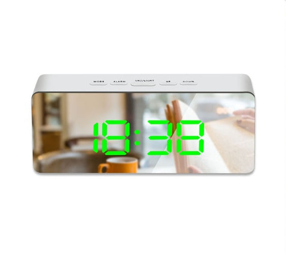 ✨ Modern LED Mirror Digital Clock with Temperature Display & Alarm — Smart Night Mode