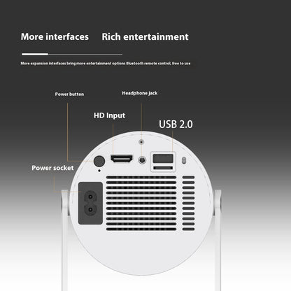 MiniFlex 180° Home Projector – Compact Auto-Focus Cinema for Any Room