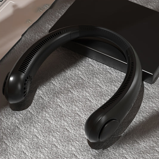 Leafless Hanging Neck Fan – Portable USB Rechargeable Silent Wearable Cooler