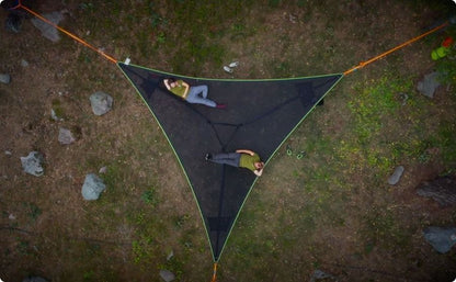 Multi-Person Triangle Hammock – 3-Point Portable Aerial Mat for Outdoor Relaxation