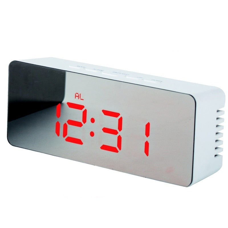 ✨ Modern LED Mirror Digital Clock with Temperature Display & Alarm — Smart Night Mode