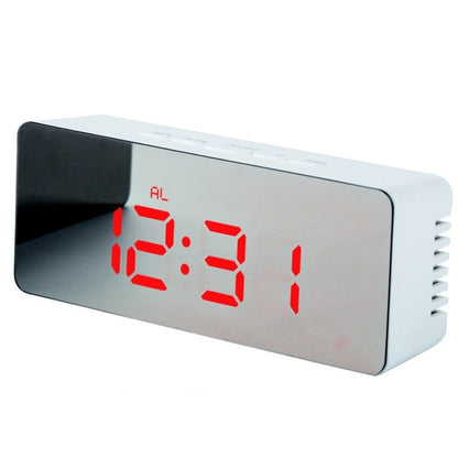 ✨ Modern LED Mirror Digital Clock with Temperature Display & Alarm — Smart Night Mode