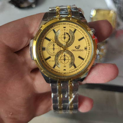 Men’s Luxury Multi-Function Three-Eye Quartz Business Watch – Classic Precision Timepiece