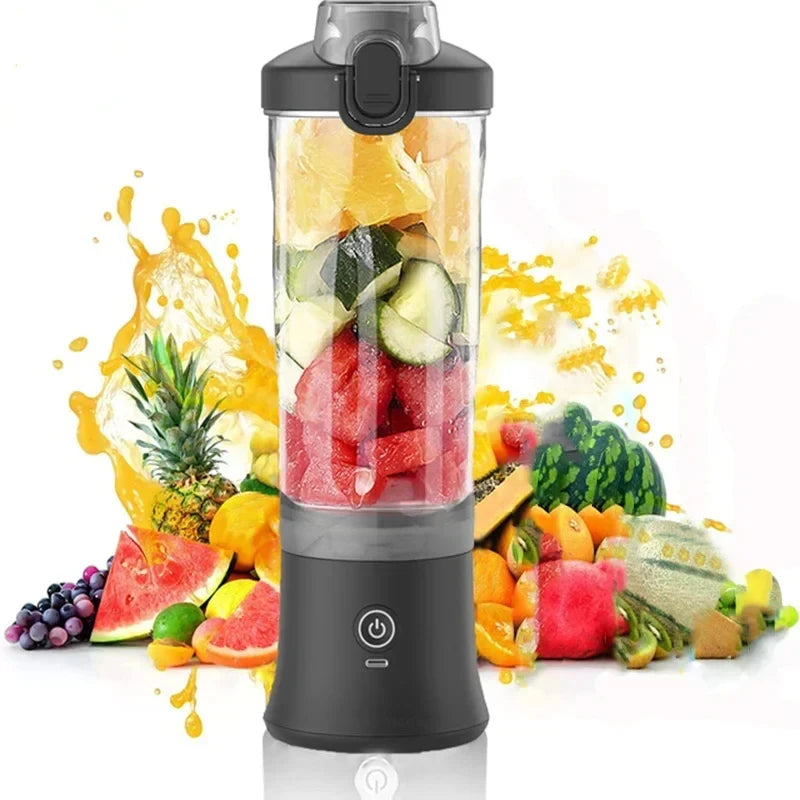 【 Portable Blender 600ML – USB Rechargeable Smoothie & Juice Maker (4000mAh)