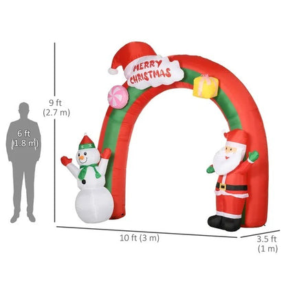 Santa & Snowy Welcome Gate  Decoration With LED Lights