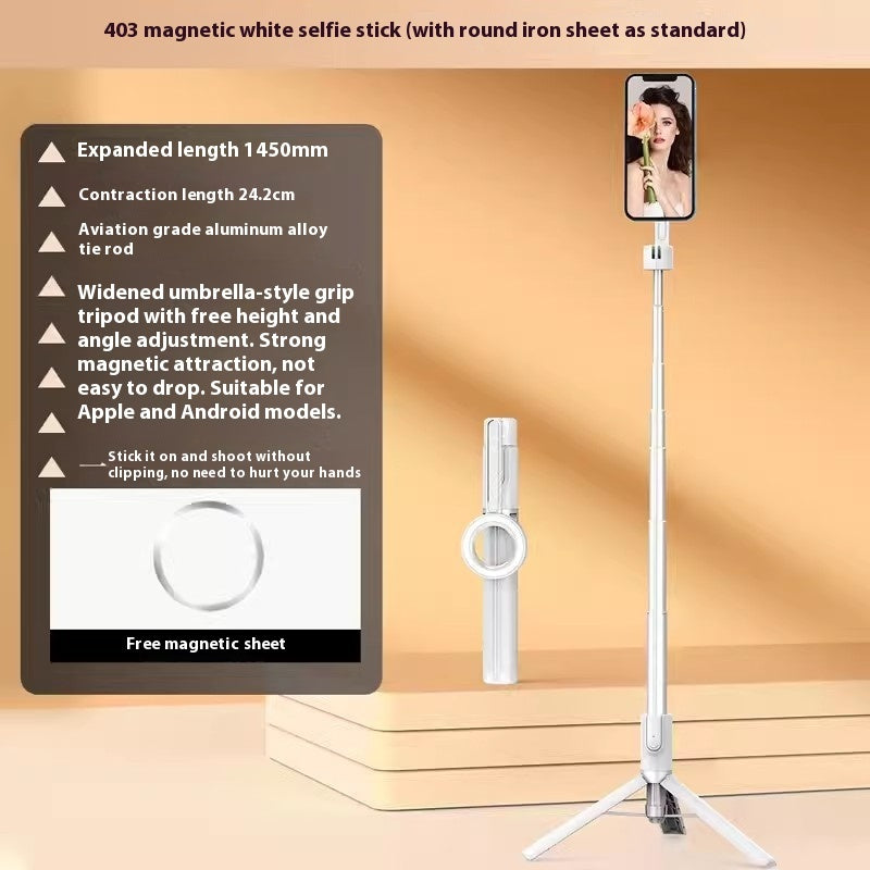 MagSafe Magnetic Selfie Stick Tripod – Outdoor Foldable Phone Stand with Strong Magnetic Hold