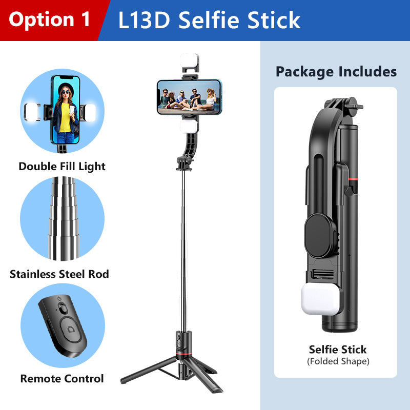 Bluetooth Selfie Stick Tripod – 3-in-1 Foldable Phone Holder with Wireless Remote