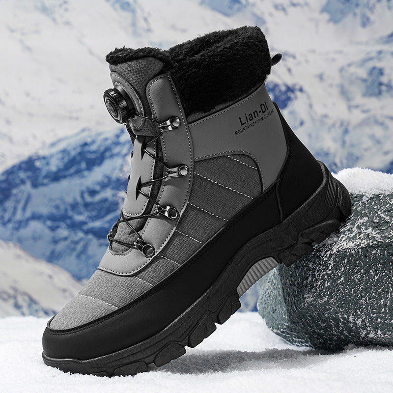 Men’s Thickened Fleece-Lined Snow Boots – Warm, Waterproof & Winter-Ready Footwear