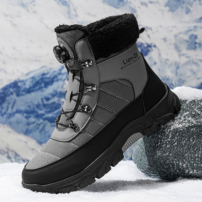 Men’s Thickened Fleece-Lined Snow Boots – Warm, Waterproof & Winter-Ready Footwear