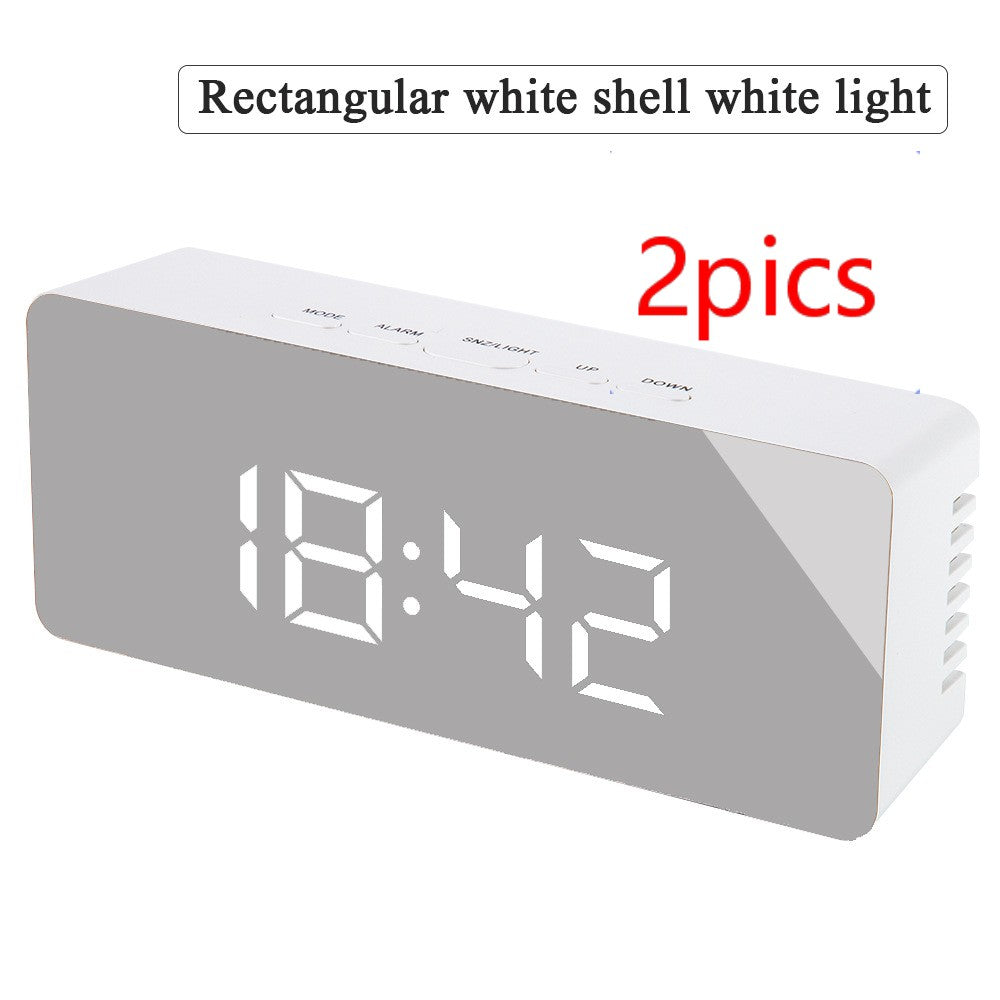 ✨ Modern LED Mirror Digital Clock with Temperature Display & Alarm — Smart Night Mode
