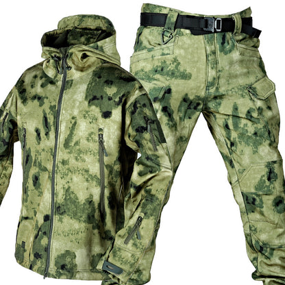 Elite Shark Skin Tactical Thermal Jacket – Camouflage, Windproof & Thickened Outdoor Suit