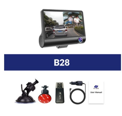 1080P Triple-Lens Car Dash Cam – High-Definition 3-Channel Driving Recorder