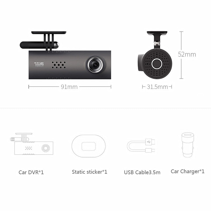 Smart Car WiFi Dash Camera – 130° Wide Angle, Full HD 1080P Driving Recorder