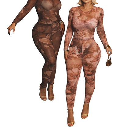 Women’s Fashion Floral Print Leggings Set – Sexy & Stylish Activewear