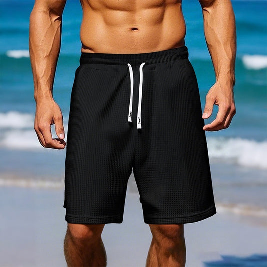 Men’s Quick-Dry Solid Color Casual Shorts – Lightweight Summer Activewear