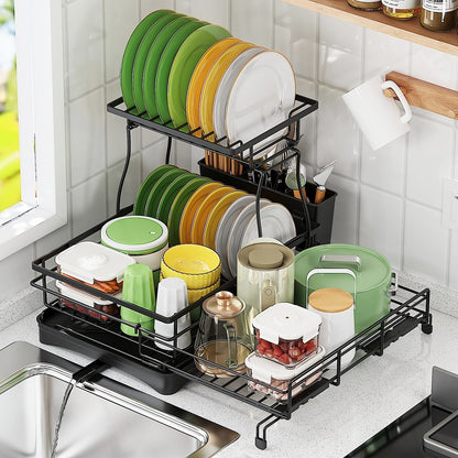 ️ Household Kitchen Metal Plate Rack – Durable Dish Organizer & Storage Solution