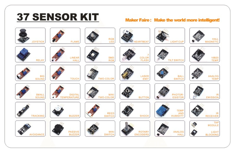 37-in-1 Ultimate Sensor Kit for Arduino & Raspberry Pi