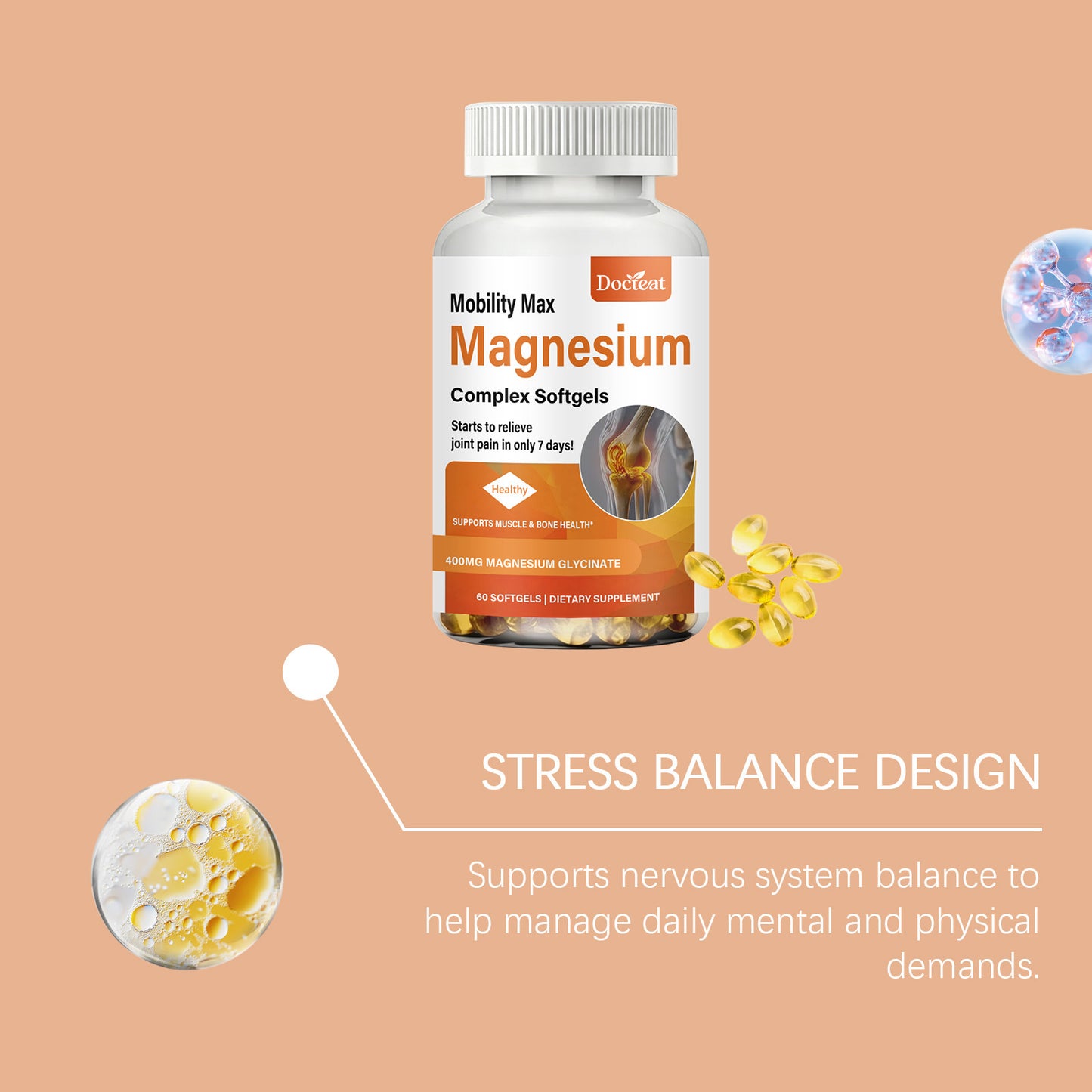 Triple Magnesium Joint Health Support Softgels – Strength, Flexibility & Daily Wellness