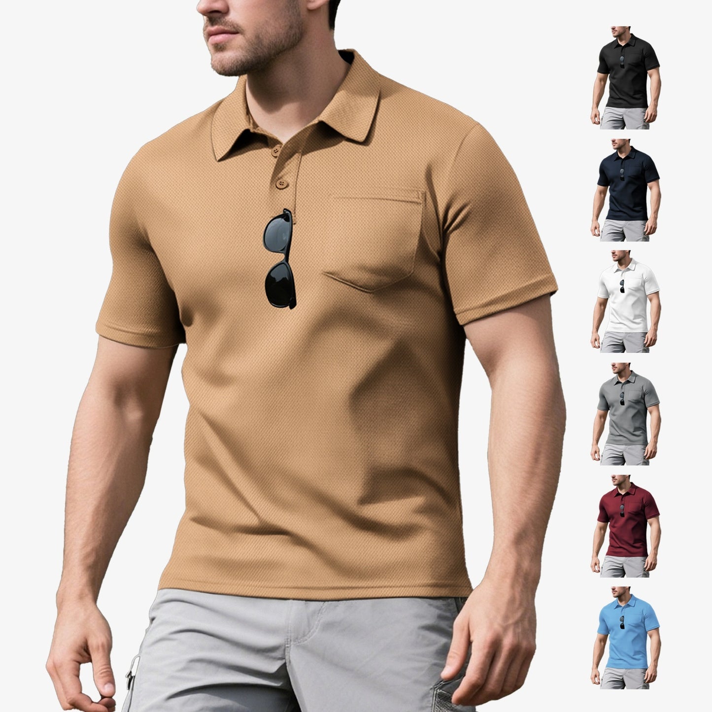 Men’s Loose Fit Short Sleeve Lapel Shirt – Sporty Casual Summer Top