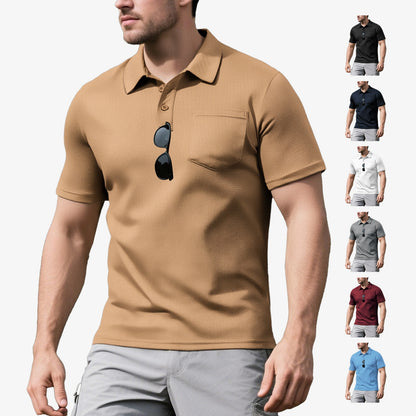Men’s Loose Fit Short Sleeve Lapel Shirt – Sporty Casual Summer Top