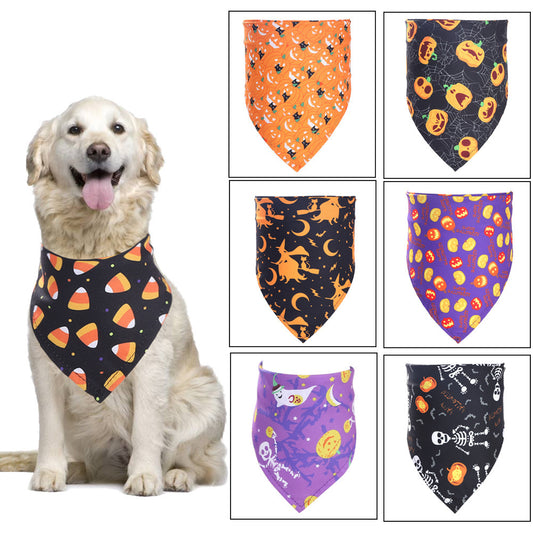 Halloween Pet Bandana – Festive Saliva Towel for Dogs & Cats