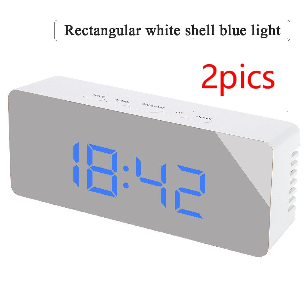 ✨ Modern LED Mirror Digital Clock with Temperature Display & Alarm — Smart Night Mode