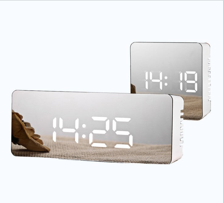 ✨ Modern LED Mirror Digital Clock with Temperature Display & Alarm — Smart Night Mode