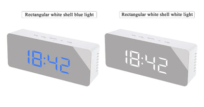 ✨ Modern LED Mirror Digital Clock with Temperature Display & Alarm — Smart Night Mode