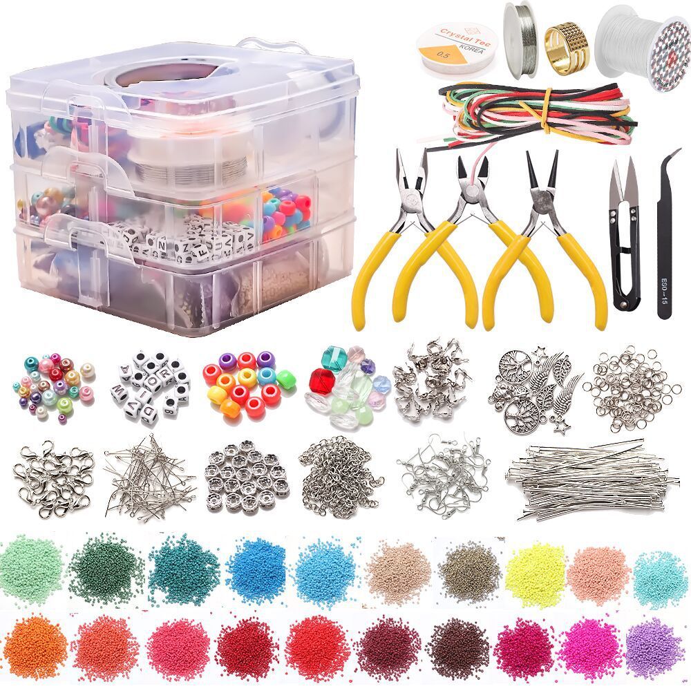 DIY Handmade Beaded Jewelry Accessory Kit – Alloy Findings & Crafting Tools Set