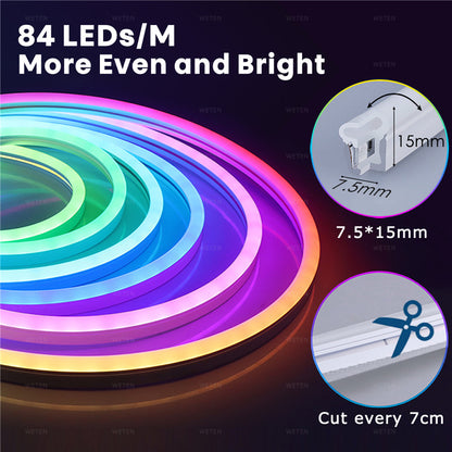12V LED Flexible Neon Light Strip With Full Color Flowing Light