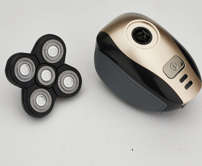 5-in-1 Electric Head Shaver for Men – Multi-Blade Rotary Razor with Beard, Nose & Facial Grooming Kit